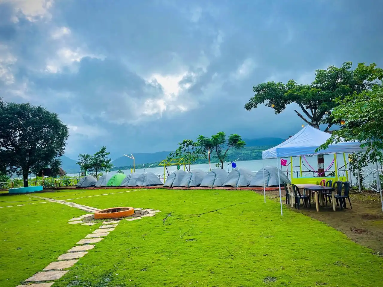 lake view for couples at pawna lake camping 