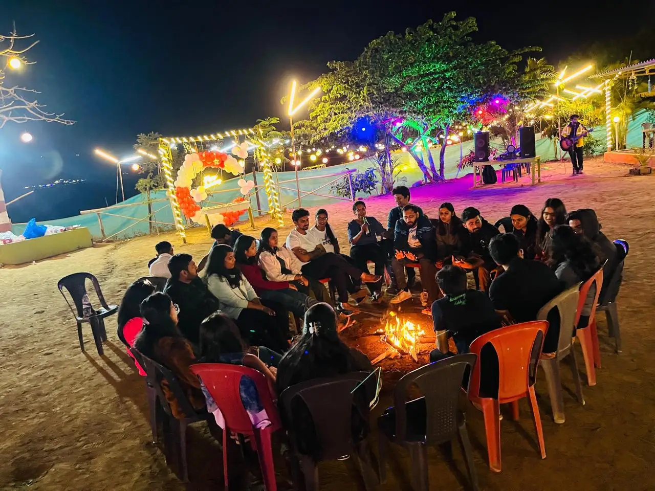 romantic campfire cuddle pawna lake 